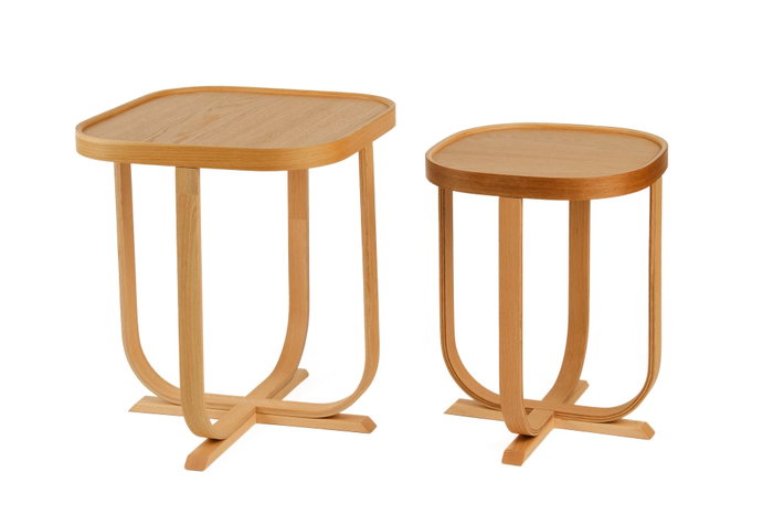 Hanah Home Hisar 2 - Oak v2 Juego de Mesas Nido (2 Piezas)